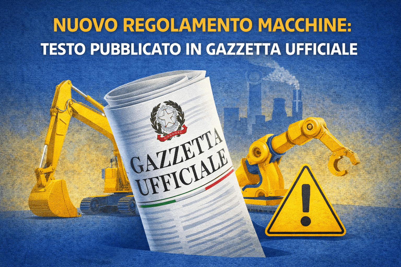 NUOVO REGOLAMENTO MACCHINE: TESTO PUBBLICATO IN GAZZETTA UFFICIALE