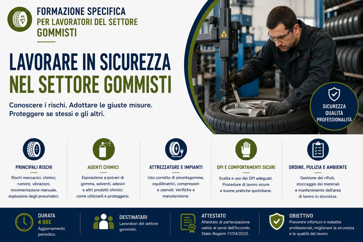 Formazione specifica per lavoratori del settore gommisti