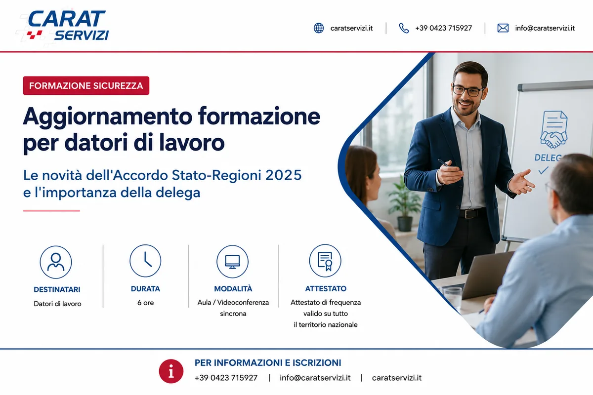 Aggiornamento formazione per datori di lavoro. Le novità dell'Accordo Stato-Regioni 2025 e l'importanza della delega