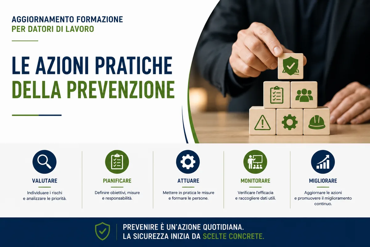 Aggiornamento formazione per datori di lavoro. Le azioni pratiche della prevenzione