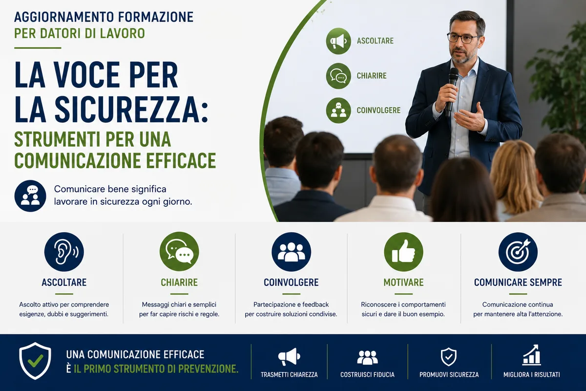 Aggiornamento formazione per datori di lavoro. La voce per la sicurezza: strumenti per una comunicazione efficace