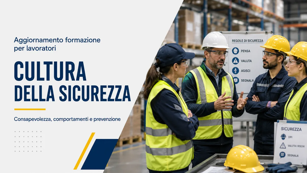 Aggiornamento formazione per lavoratori. La cultura della sicurezza