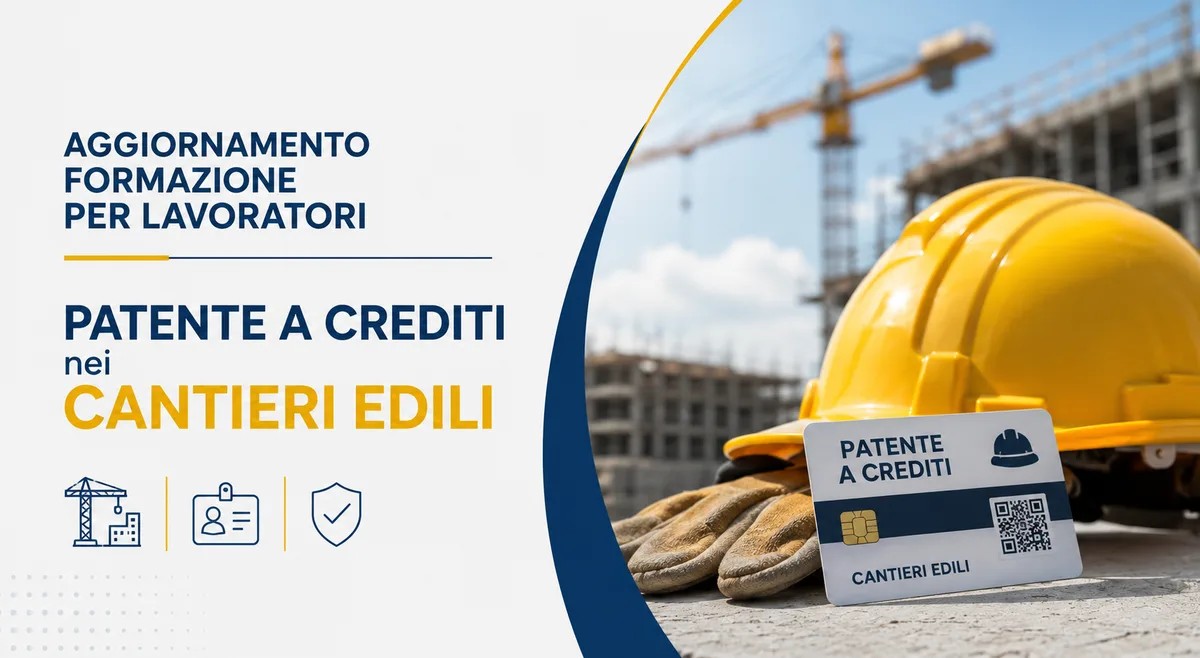 Aggiornamento formazione per lavoratori. Patente a crediti nei CANTIERI EDILI
