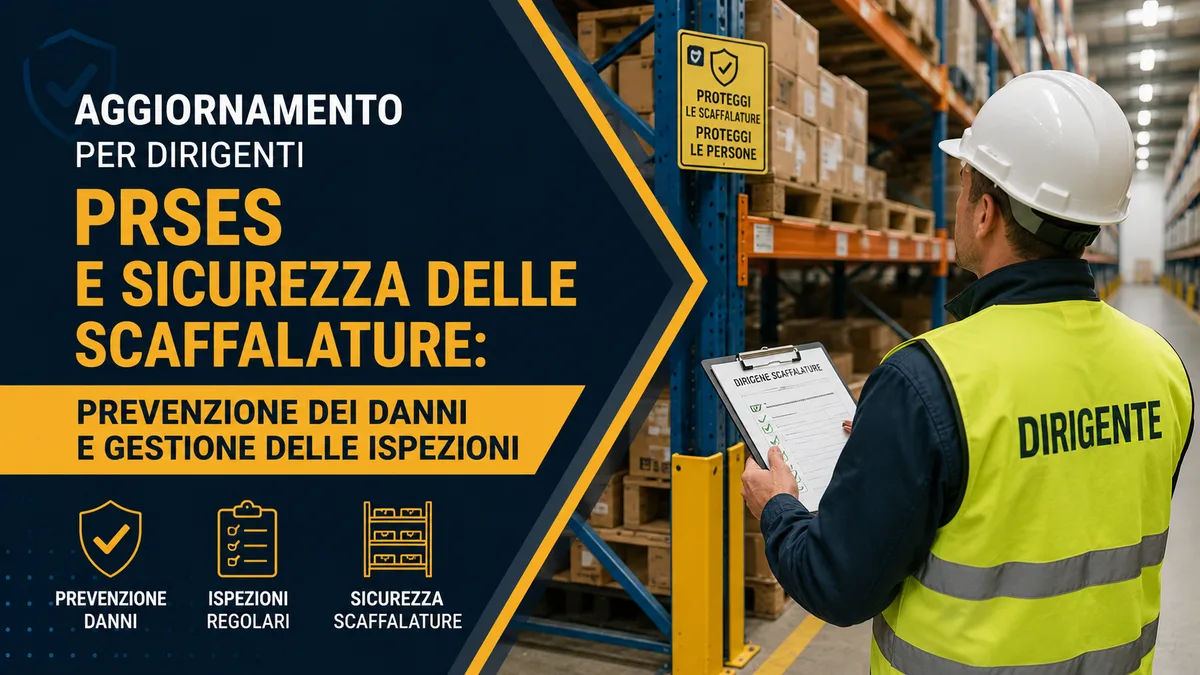 Aggiornamento formazione per dirigenti. PRSES e Sicurezza delle Scaffalature: Prevenzione dei Danni e Gestione delle Ispezioni