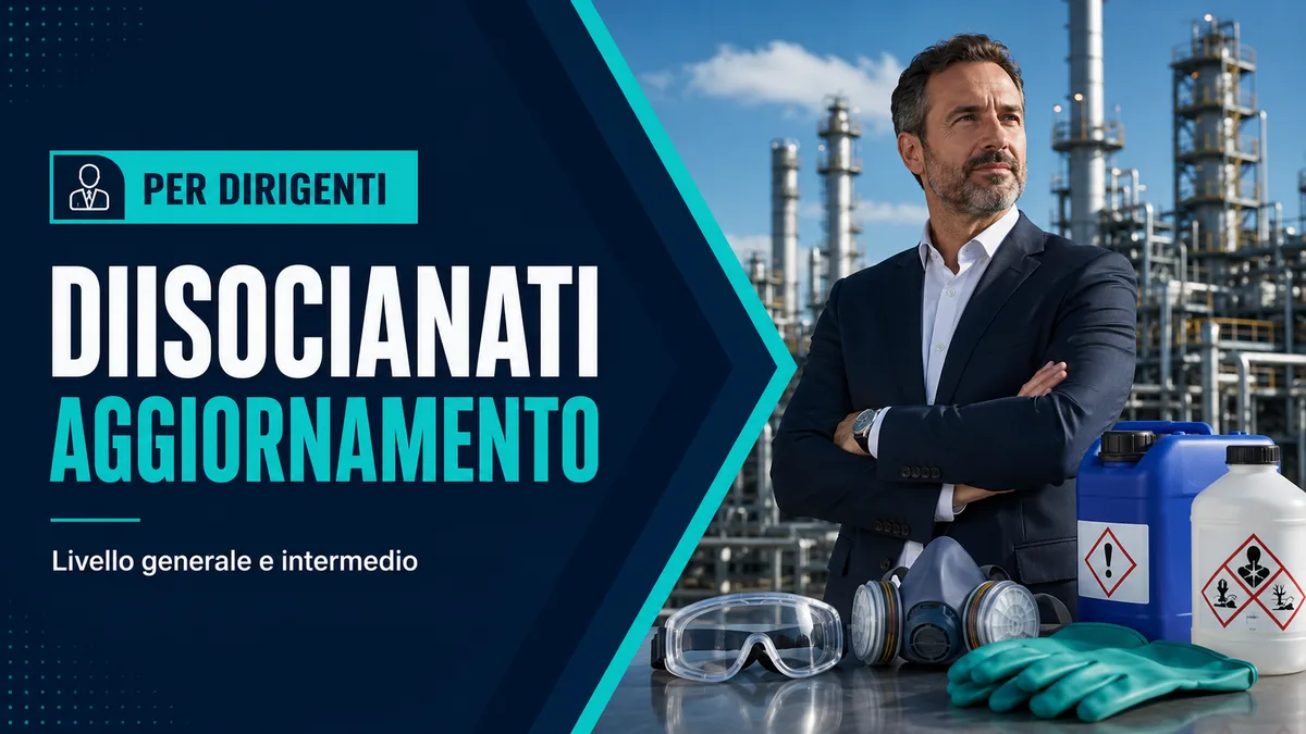 Aggiornamento formazione per l'uso dei diisocianati - Livello generale e intermedio (Valido come aggiornamento dirigenti)
