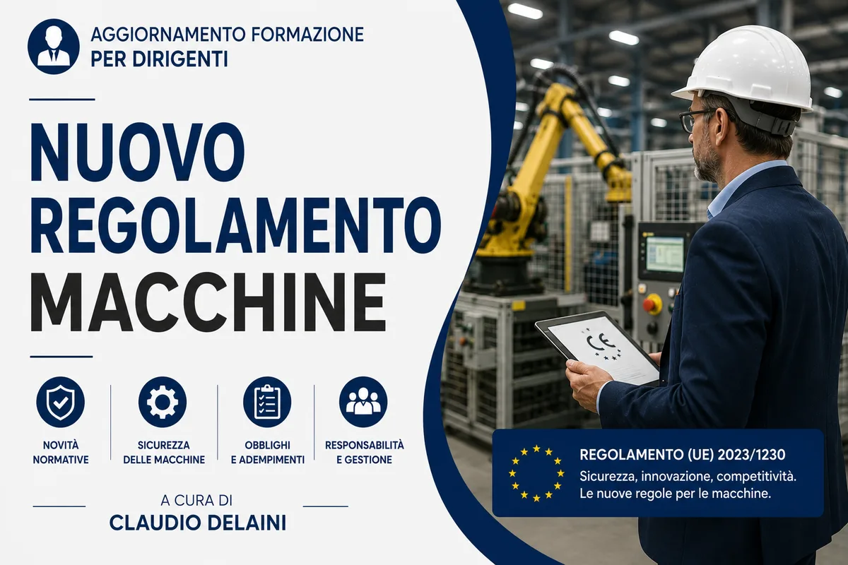 Aggiornamento formazione per dirigenti. Nuovo Regolamento Macchine – a cura di Claudio Delaini.