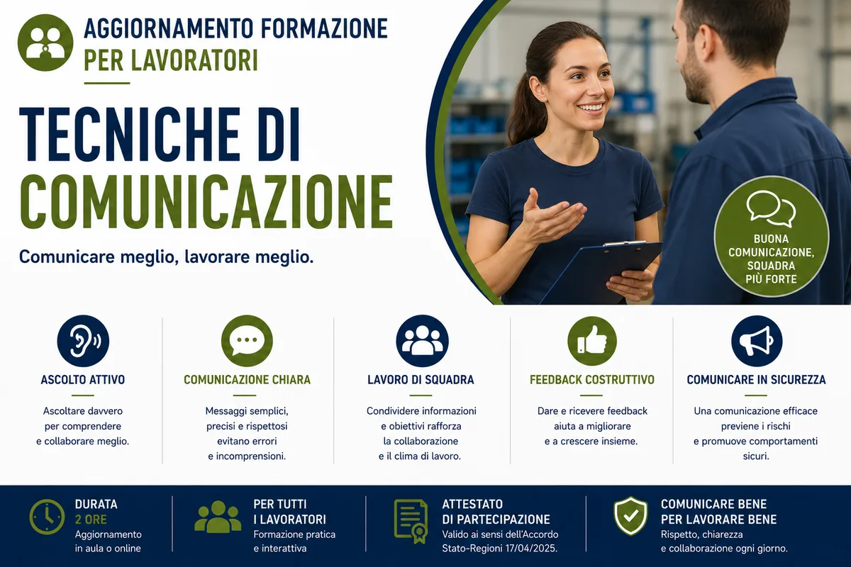 Aggiornamento formazione per lavoratori. Tecniche di comunicazione