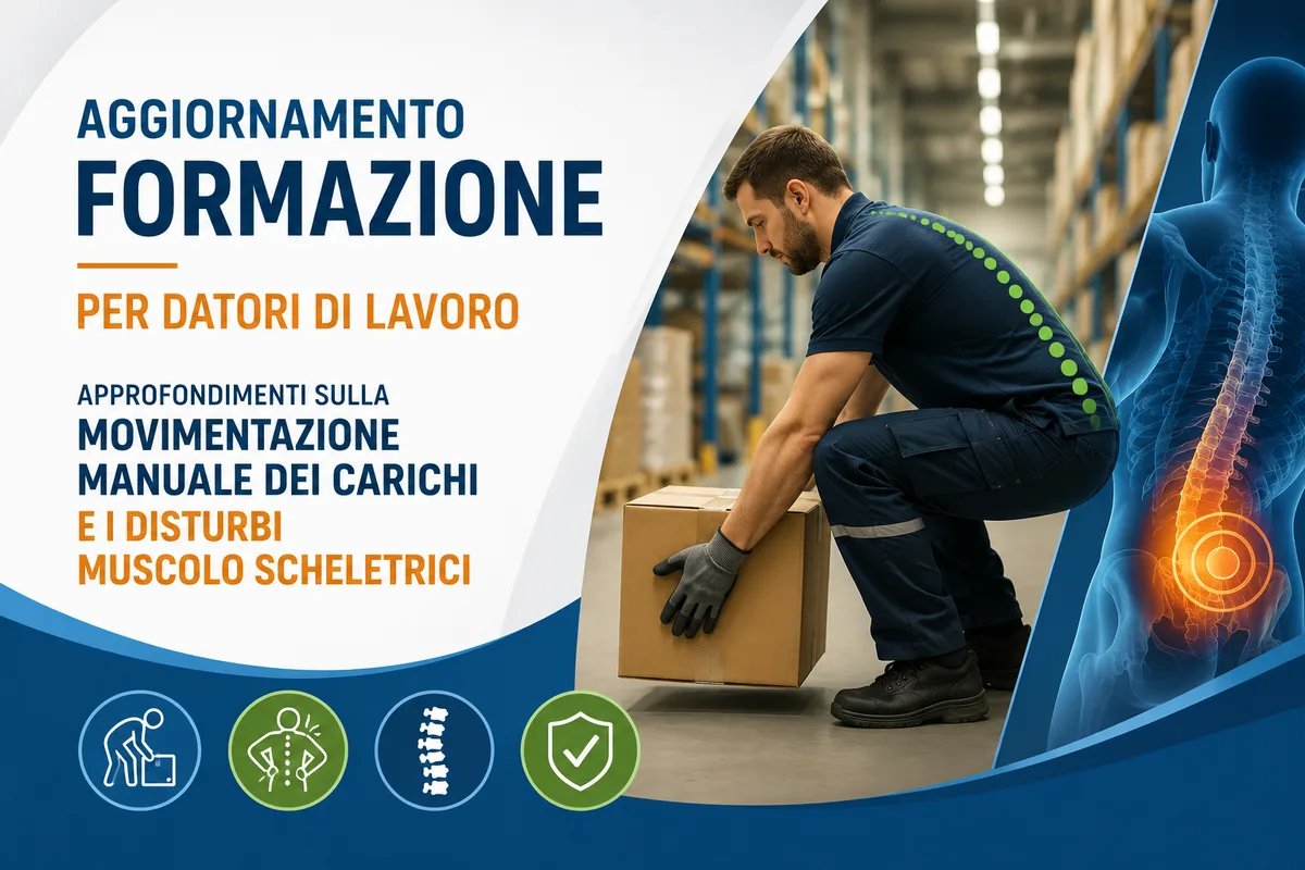 Aggiornamento formazione per datori di lavoro. Approfondimenti sulla movimentazione manuale dei carichi e i disturbi muscolo scheletrici