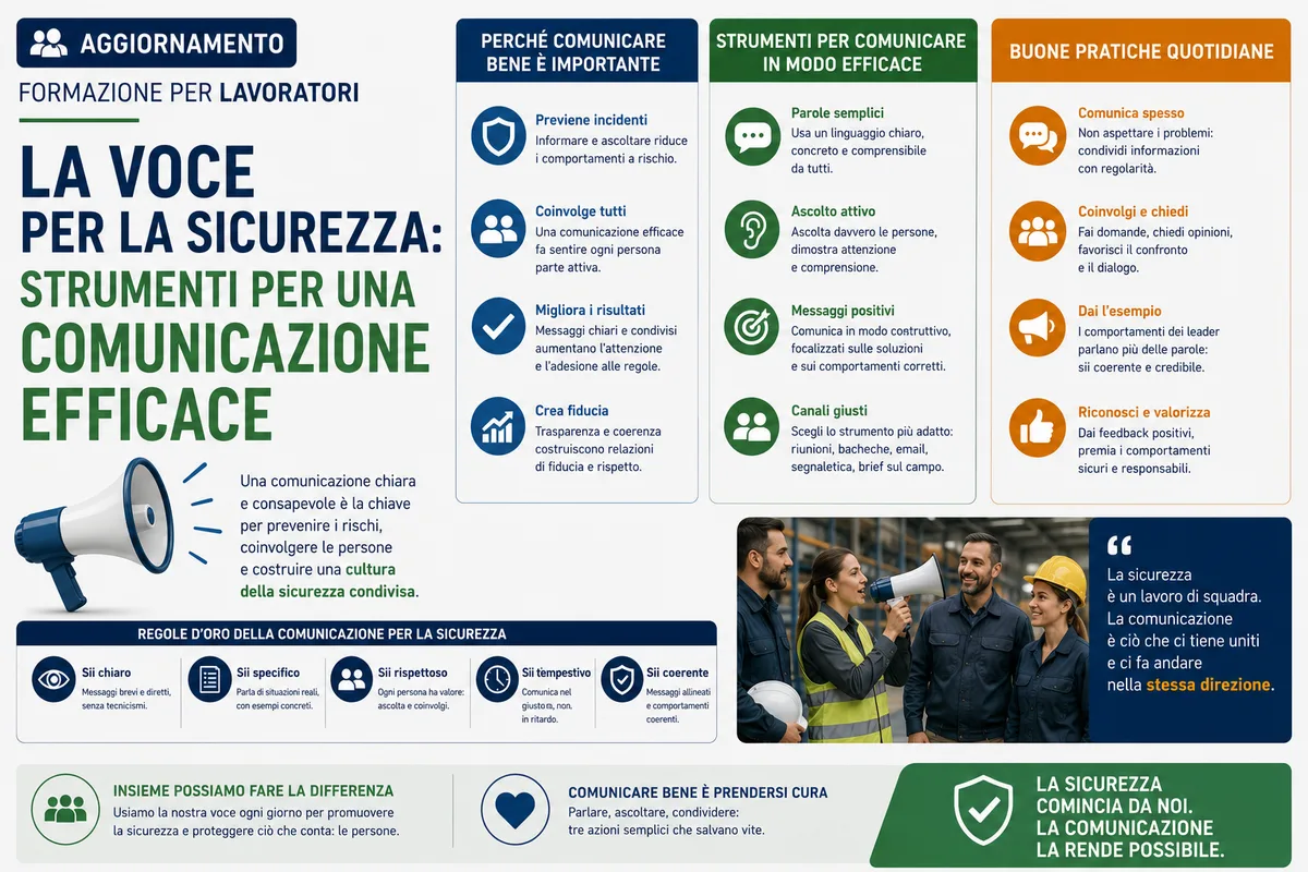 Aggiornamento formazione per lavoratori. La voce per la sicurezza: strumenti per una COMUNICAZIONE EFFICACE