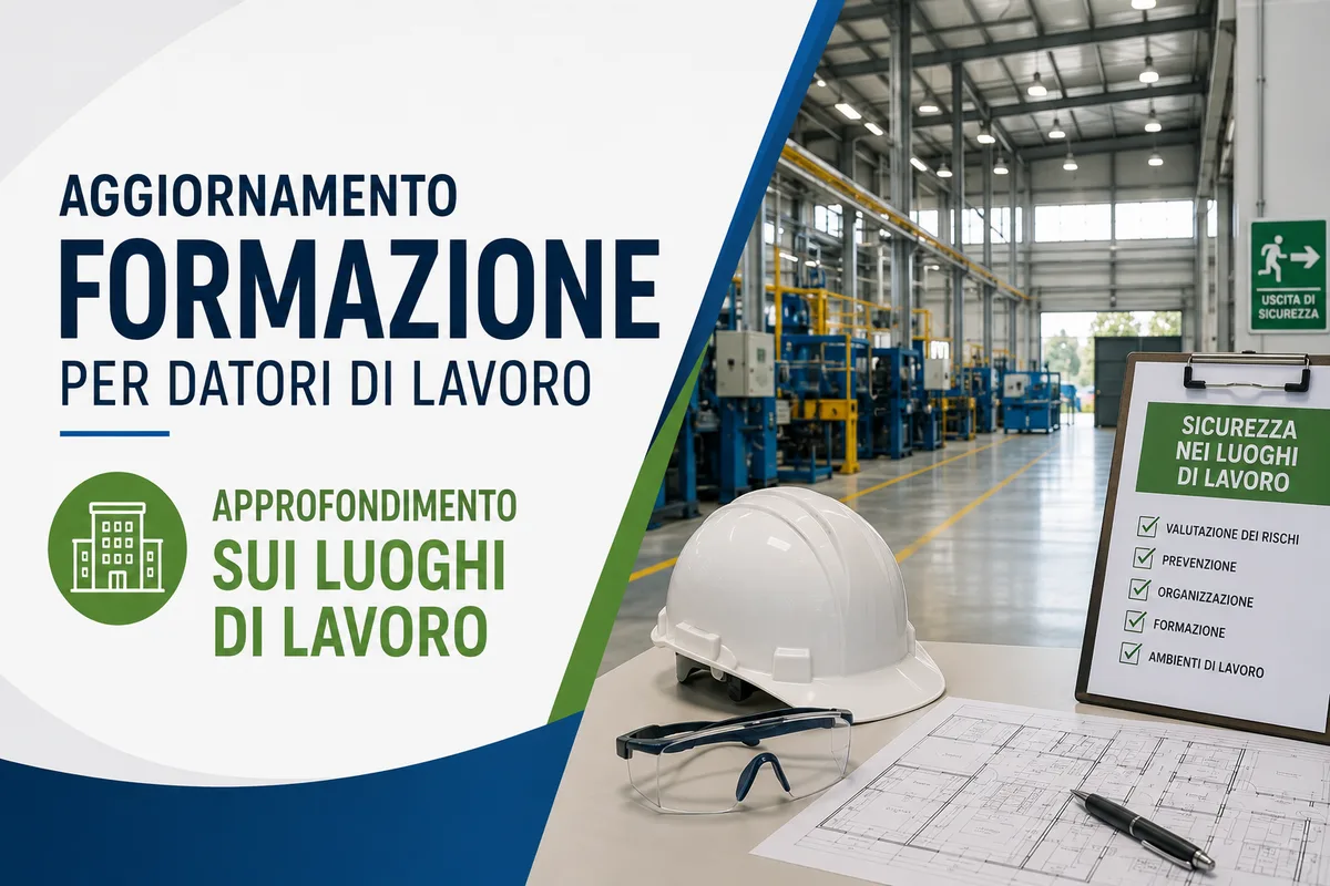 Aggiornamento formazione per datori di lavoro. Approfondimento sui luoghi di lavoro.