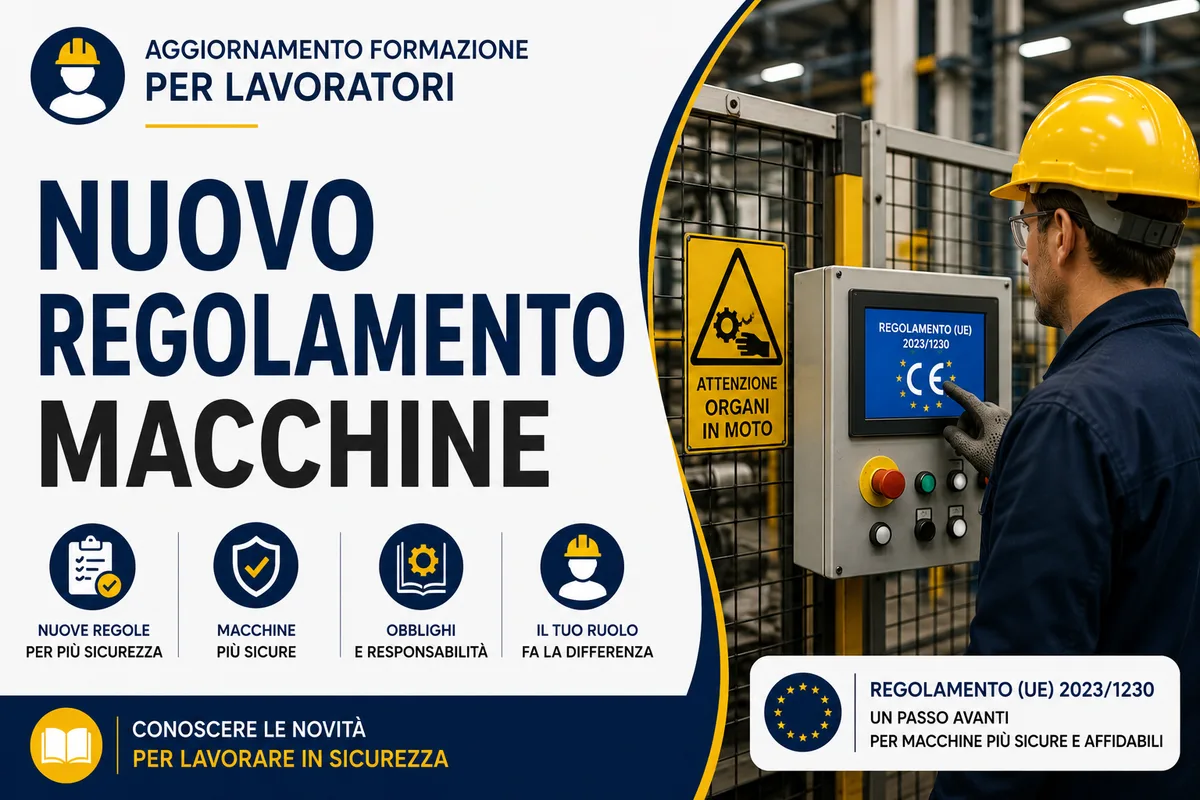 Aggiornamento formazione per lavoratori. Nuovo regolamento macchine.