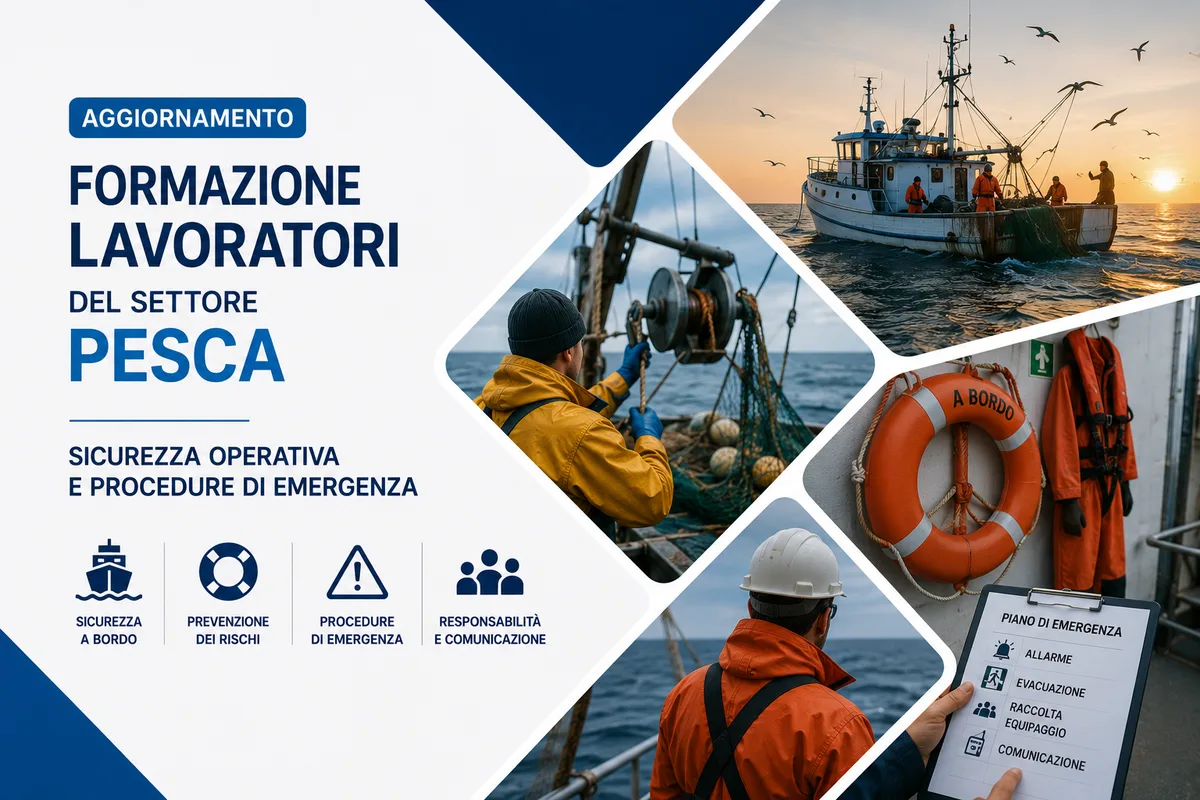 Aggiornamento formazione per lavoratori del settore Pesca. Sicurezza operativa e procedure di emergenza.