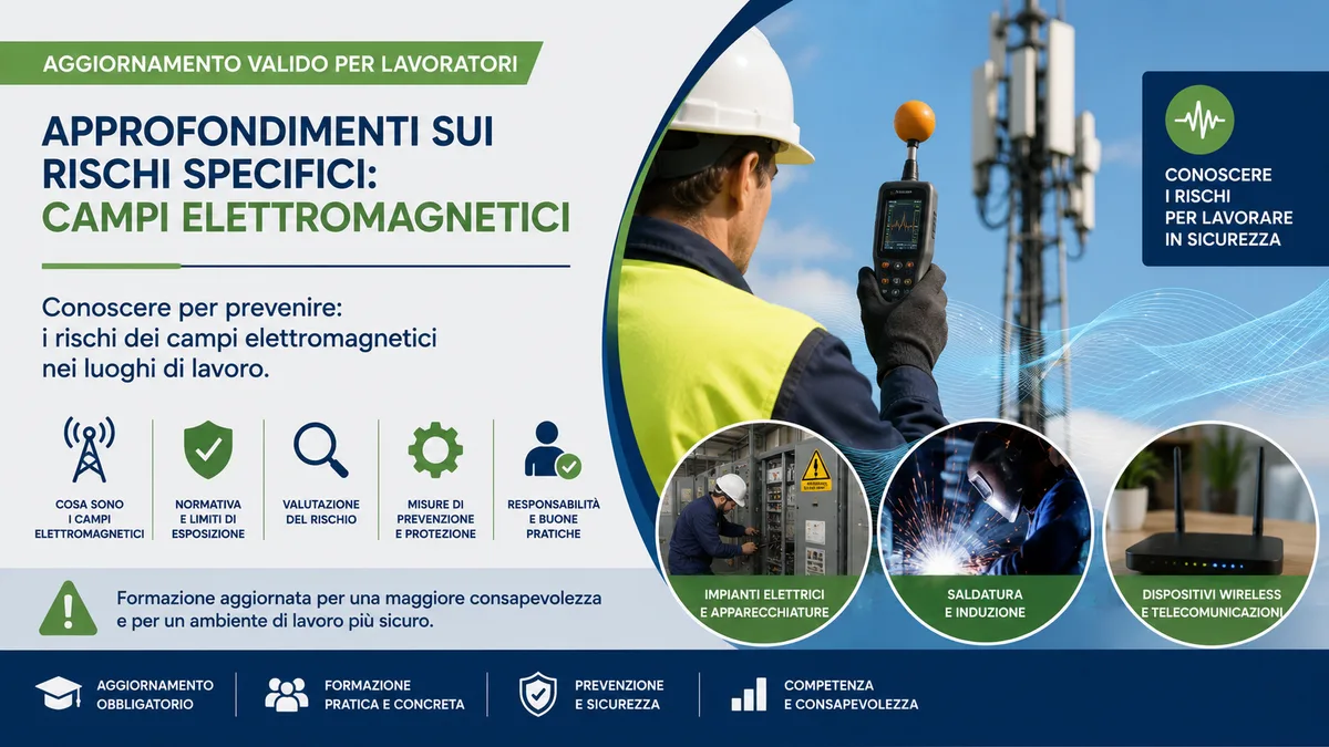 Aggiornamento valido per lavoratori. Approfondimenti sui rischi specifici: campi elettromagnetici