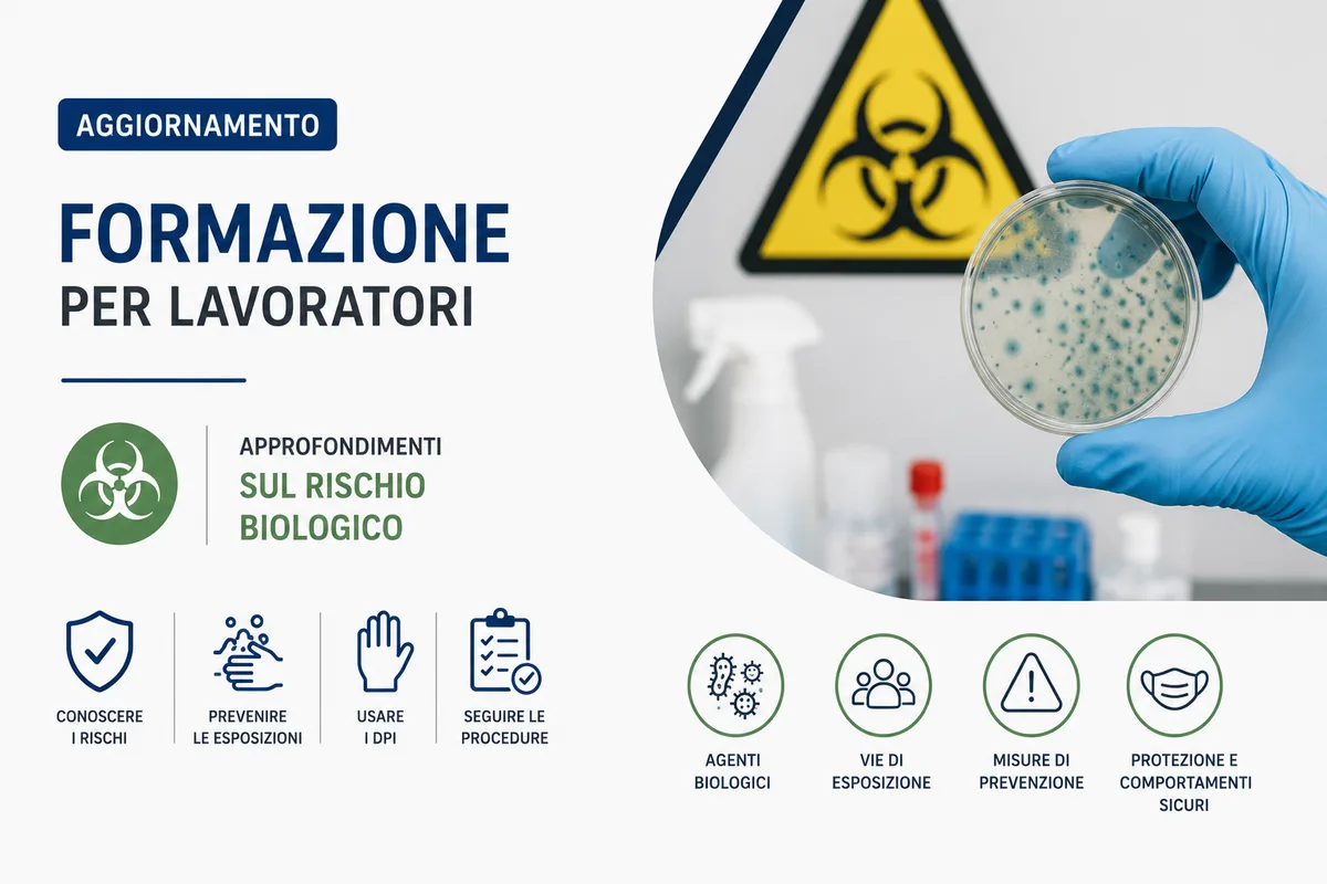 Aggiornamento formazione per lavoratori. Approfondimenti sul rischio biologico.