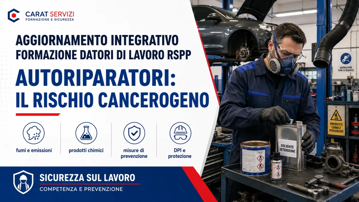 Aggiornamento integrativo formazione datori di lavoro RSPP. Autoriparatori: il rischio cancerogeno
