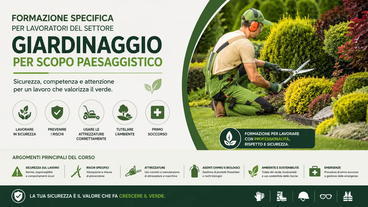 Formazione specifica per lavoratori del settore giardinaggio per scopo paesaggistico