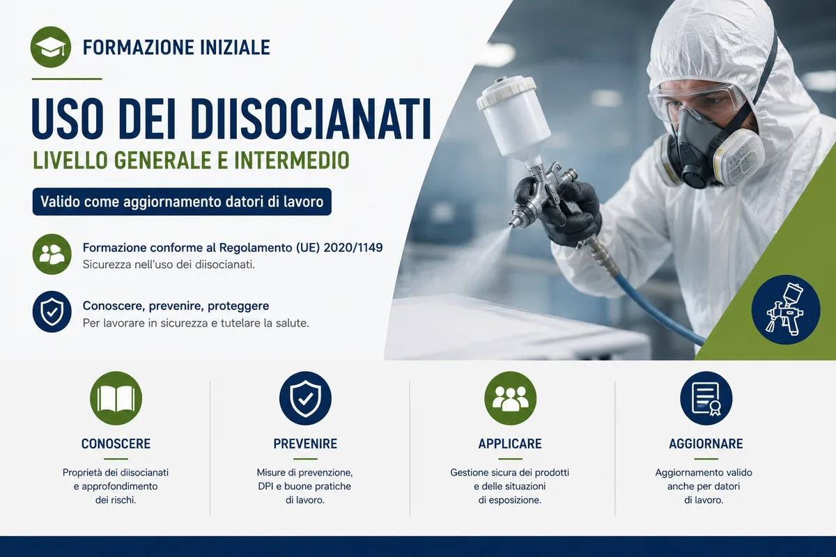 Formazione iniziale per l'uso dei diisocianati - Livello generale e intermedio (Valido come aggiornamento datori di lavoro)