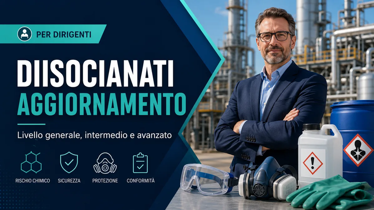 Aggiornamento formazione per l'uso dei diisocianati - Livello generale, intermedio e avanzato (Valido come aggiornamento dirigenti)
