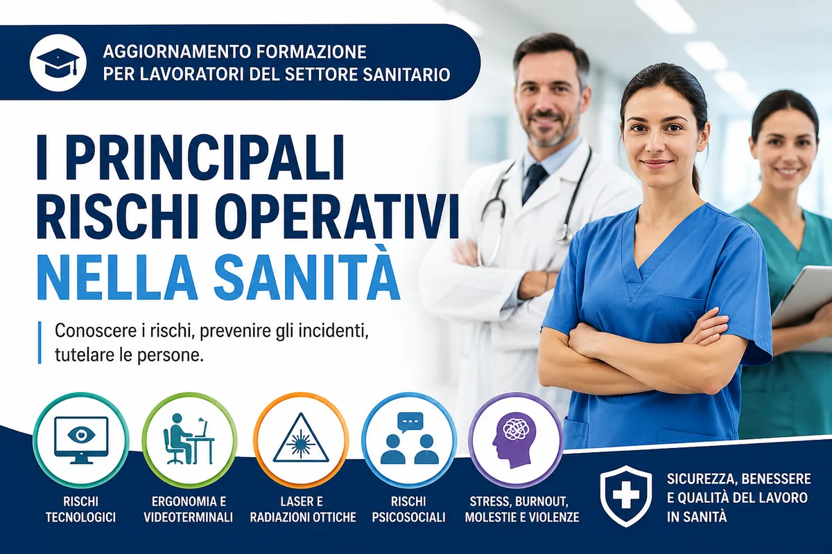 Aggiornamento formazione per lavoratori del settore sanitario. I principali rischi operativi nella sanità