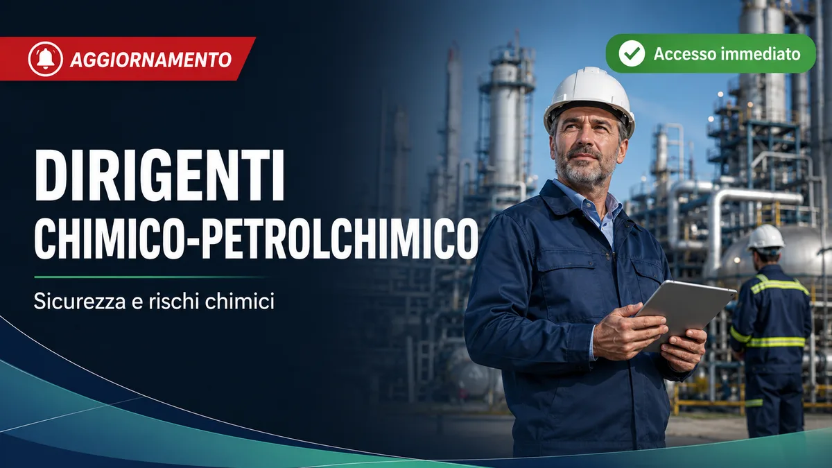 Aggiornamento formazione per dirigenti del settore Chimico-Petrolchimico. Sicurezza e gestione dei rischi chimici.