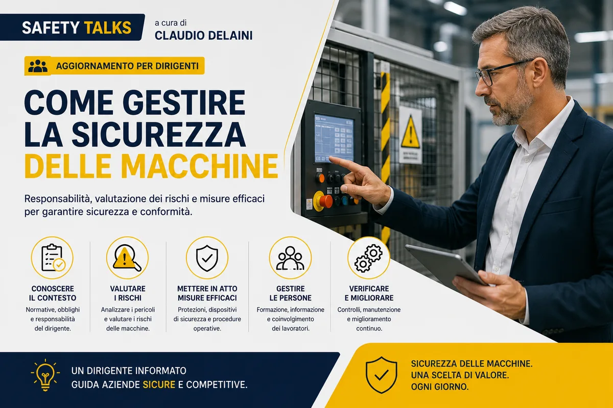 SAFETY TALKS a cura di Claudio Delaini: Aggiornamento per dirigenti. Come gestire la sicurezza delle macchine.