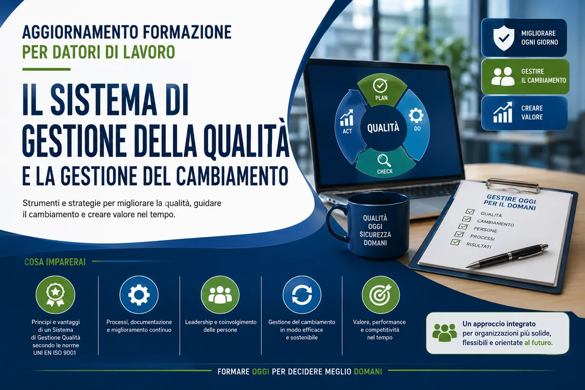 Aggiornamento formazione per datori di lavoro. Il sistema di gestione della qualità e la gestione del cambiamento