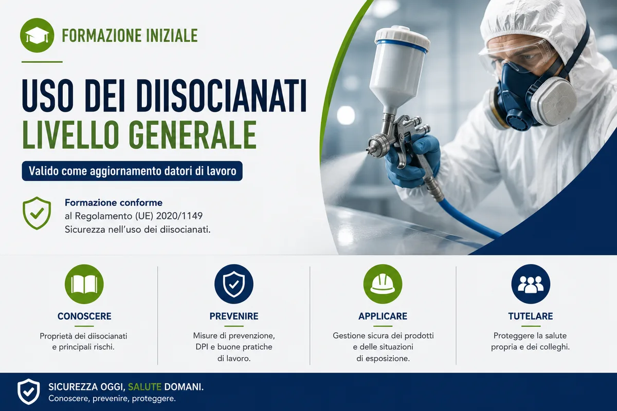 Formazione iniziale per l'uso dei diisocianati - Livello generale (Valido come aggiornamento datori di lavoro)