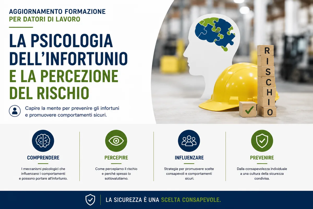 Aggiornamento formazione per datori di lavoro. La psicologia dell'infortunio e la percezione del rischio.
