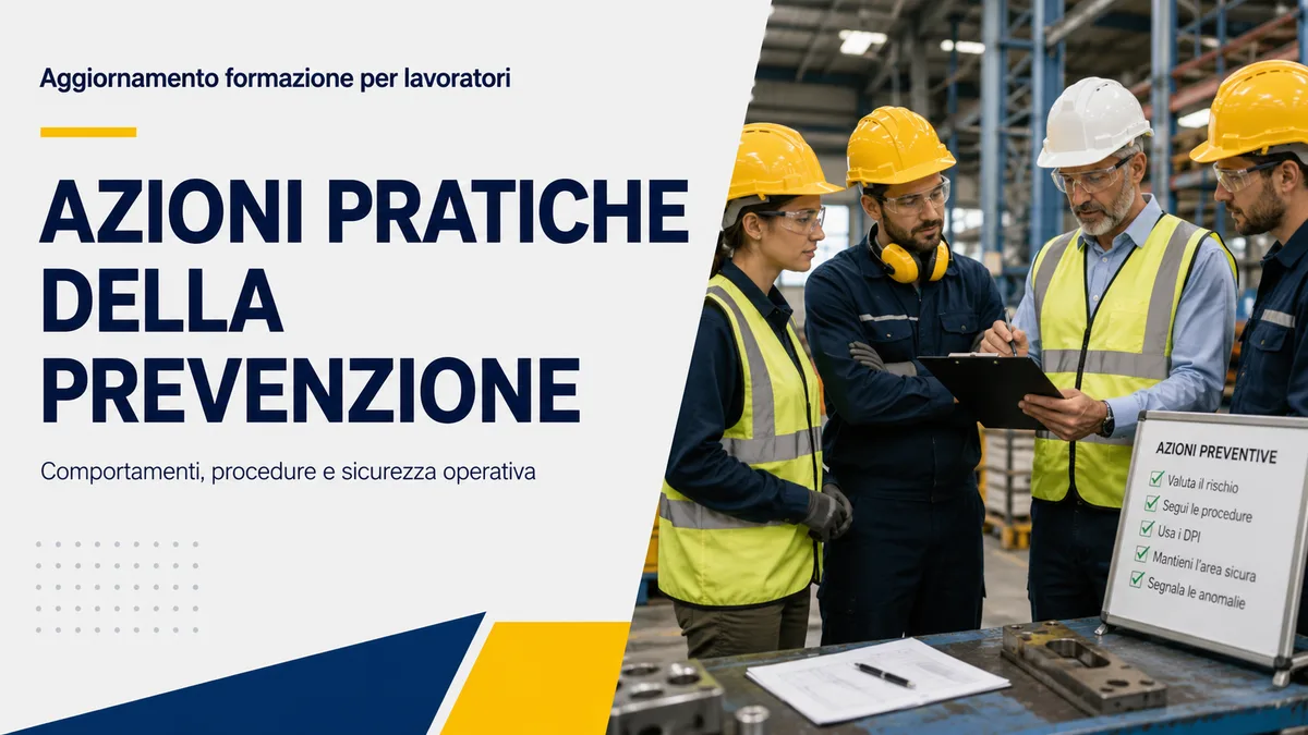 Aggiornamento formazione per lavoratori. Le azioni pratiche della prevenzione