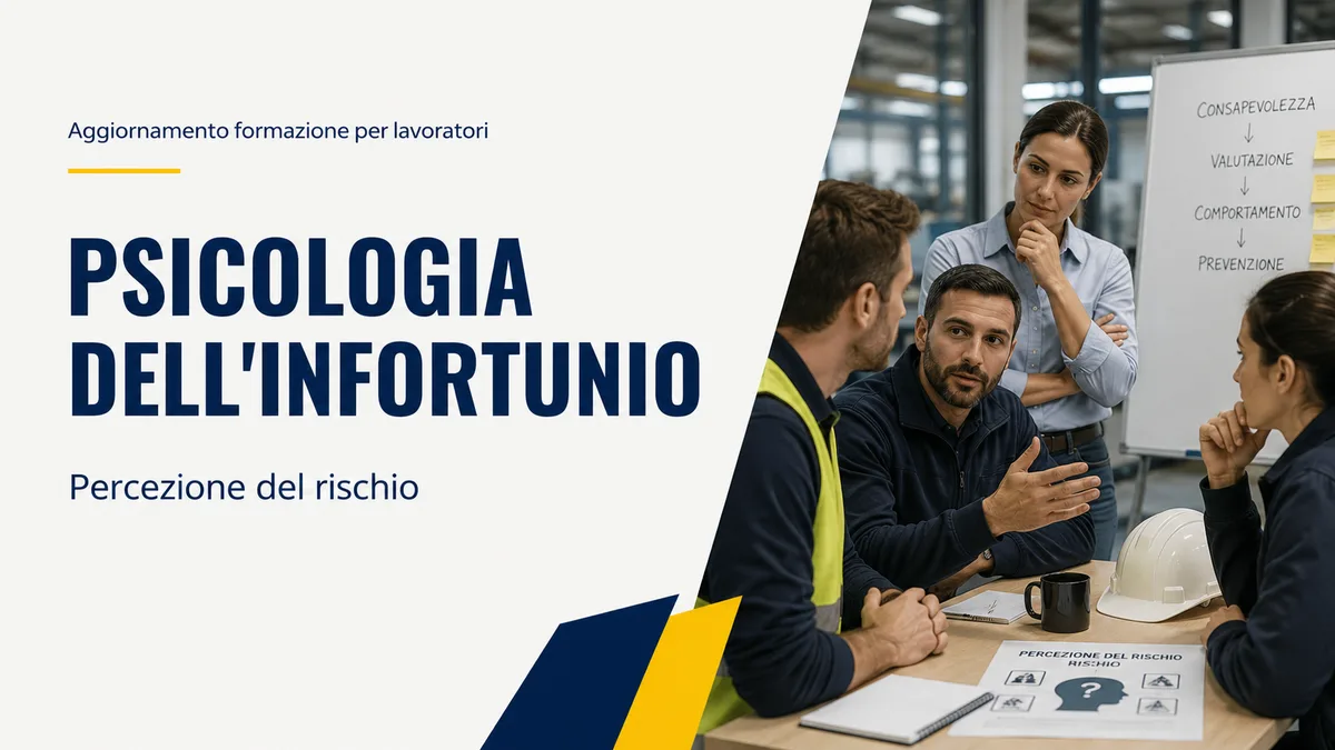 Aggiornamento formazione per lavoratori. La psicologia dell'infortunio e la percezione del rischio.