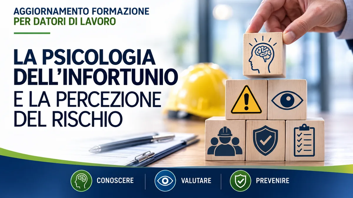 Aggiornamento formazione per datori di lavoro. La psicologia dell'infortunio e la percezione del rischio