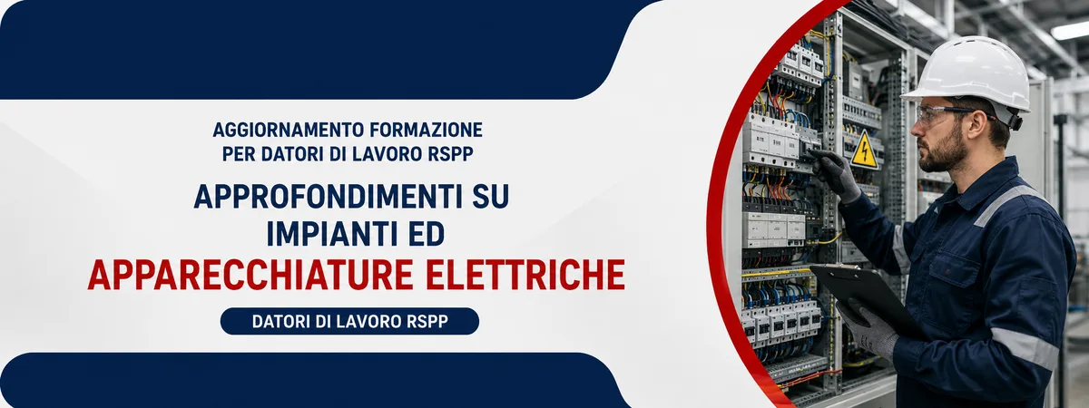 Aggiornamento formazione per datori di lavoro RSPP. Approfondimenti su impianti ed apparecchiature elettriche
