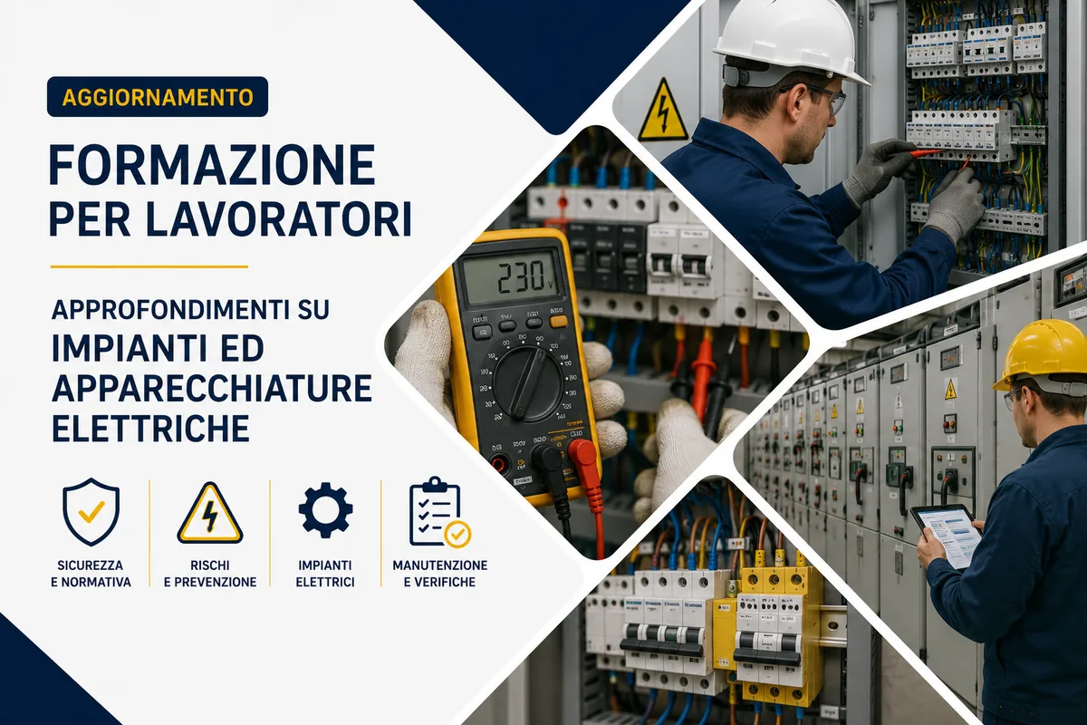Aggiornamento formazione per lavoratori. Approfondimenti su impianti ed apparecchiature elettriche